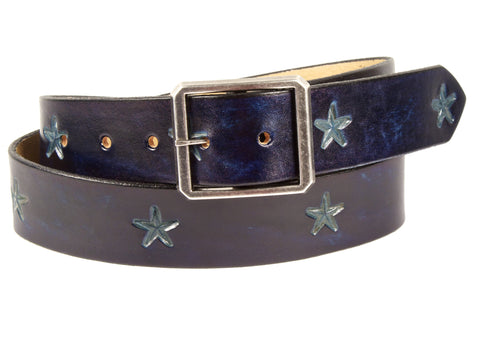 Stars Leather Belt