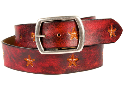 Stars Wide Leather Belt