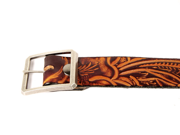 Western Design Leather Belt | Handmade in Seattle | Marakesh Leather