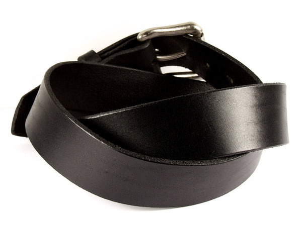 Black Leather Belt, Handmade in Seattle