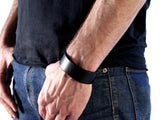 Black Latigo Leather Wristband