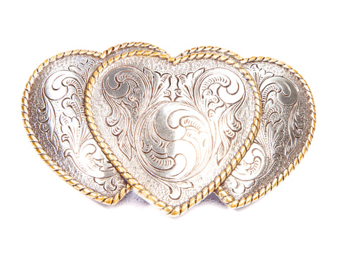 Three of Hearts Belt Buckle