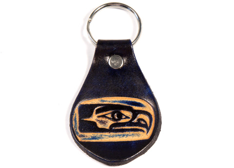 Classic Seahawks Leather Keychain