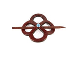 Accented Endless-Knot Leather Hair Barrette