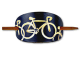 Bicycle Leather Hair Barrette