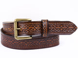 Celtic Scroll Leather Belt