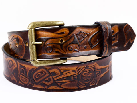 Coastal Creatures Leather Belt