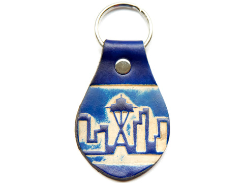 Seattle Skyline Leather Keychain