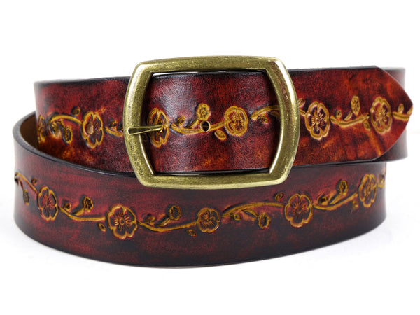handmade leather dress belts Women's Leather Belt - 1 inch