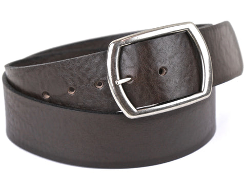 Brown Pebble Grain Wide Leather Belt