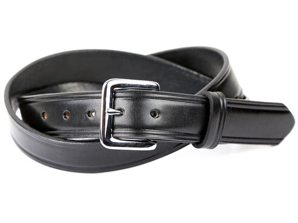 Matte Black Leather Belt, Made in Seattle