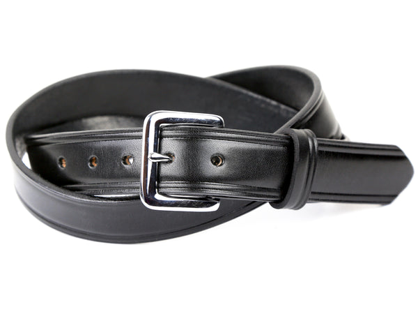Black Leather Dress Belt | Handmade in Seattle
