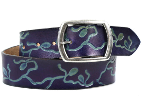 Dancing Vines Wide Leather Belt