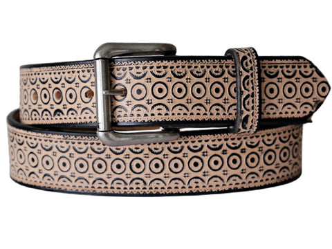 Concentric Circles Leather Belt
