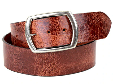Distressed Tan Wide Leather Belt