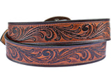 Western Scroll Leather Belt