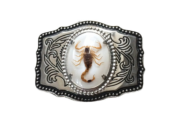 Silver Scorpion Western Belt Buckle Marakesh Leather