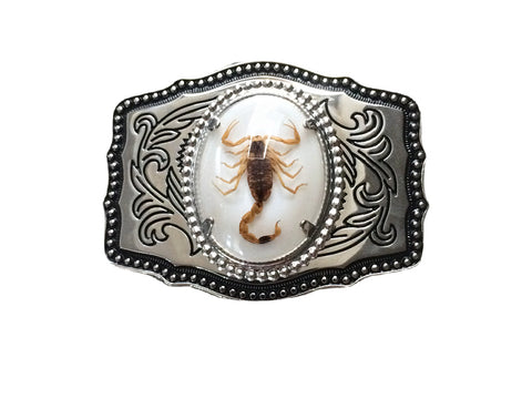 Silver Scorpion Western Belt Buckle Marakesh Leather
