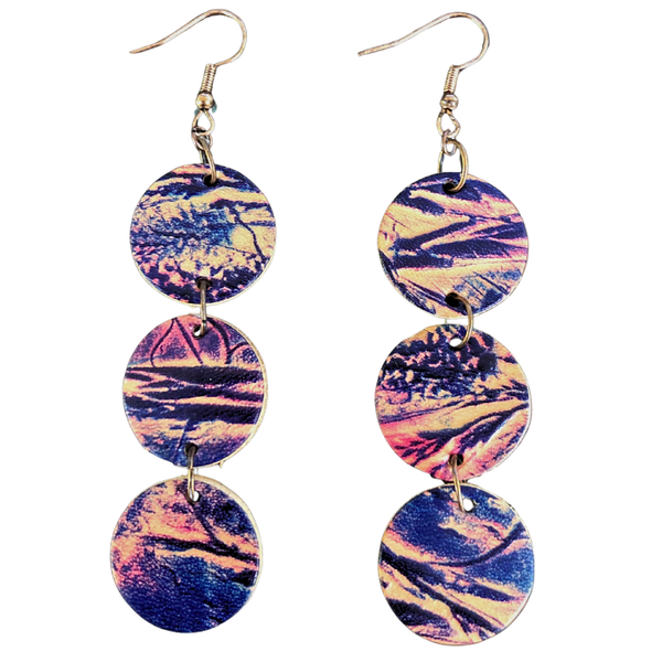 Wild Grass Spheres Leather Earrings