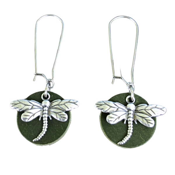 Dragonfly Leather Earrings
