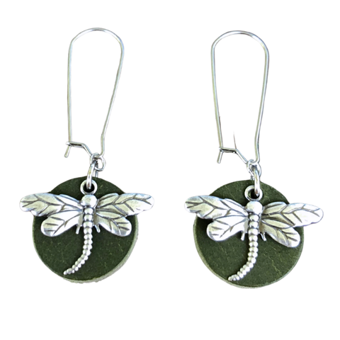 Dragonfly Leather Earrings