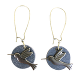 Hummingbird Nerd Leather Earrings