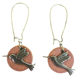 Hummingbird Nerd Leather Earrings