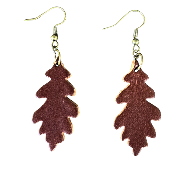 Leaves Leather Earrings
