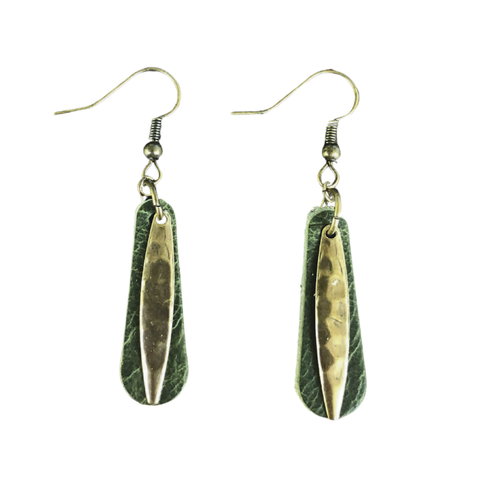 Light Rays Leather Earrings