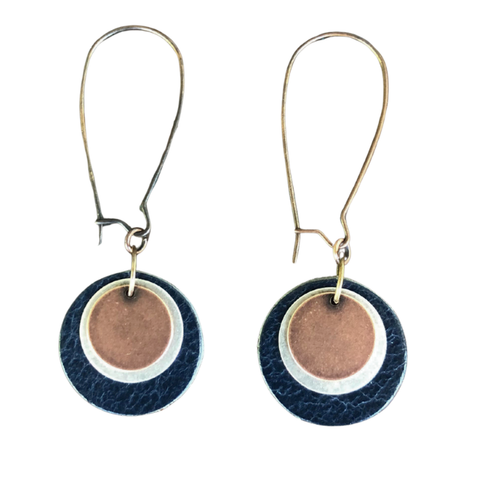 Sacred Spheres Leather Earrings