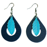 Turquoise Drop Leather Earrings
