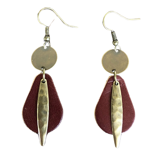 Zinnia Leather Earrings