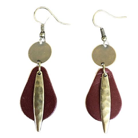Zinnia Leather Earrings