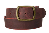 Burnt Red Wide Leather Belt