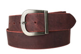 Burnt Red Wide Leather Belt