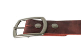 Burnt Red Wide Leather Belt