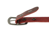 Burnt Red Wide Leather Belt