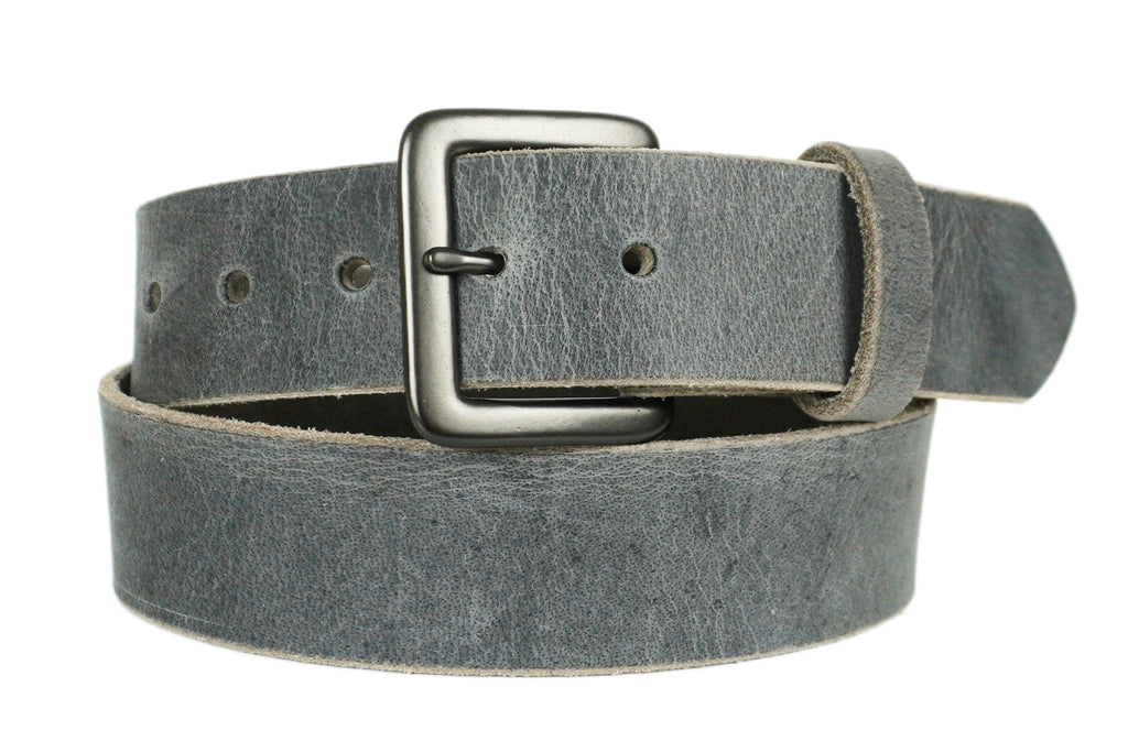 Gray Leather Belt Made in Seattle Marakesh Leather