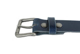 Navy Blue Leather Belt