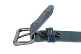 Navy Blue Leather Belt