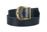 Navy Blue Wide Leather Belt