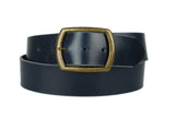 Navy Blue Wide Leather Belt