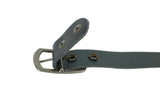 Navy Blue Wide Leather Belt