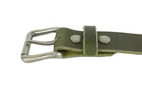 Olive Green Leather Belt