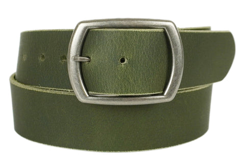 Olive Green Wide Leather Belt