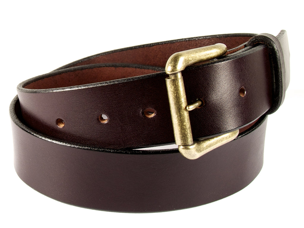 Extra Long Leather Belt with 3pc Buckle Set - Floral Dk. Brown