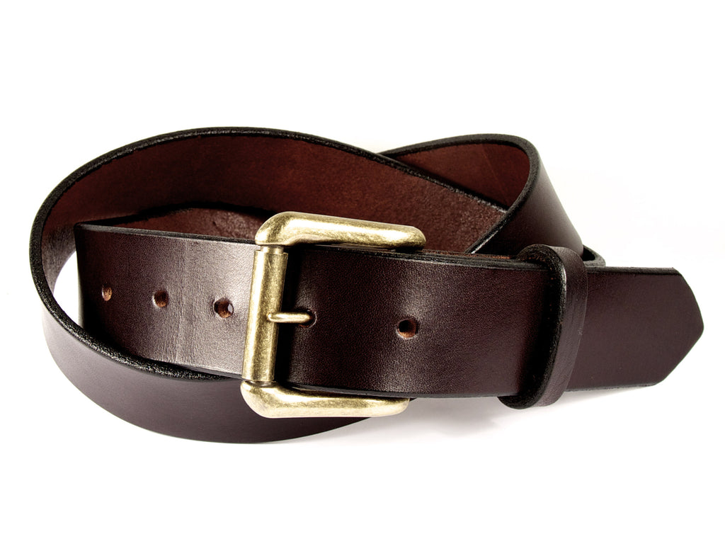 Extra Long Leather Belt with 3pc Buckle Set - Floral Med. Brown