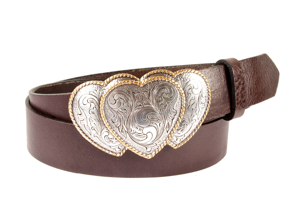Shoreanna - Faux Leather Heart Buckle Belt