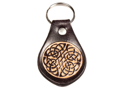 Celtic Crest Leather Keychain