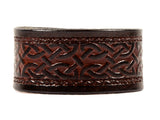 Framed Celtic Interlace Leather Wristband